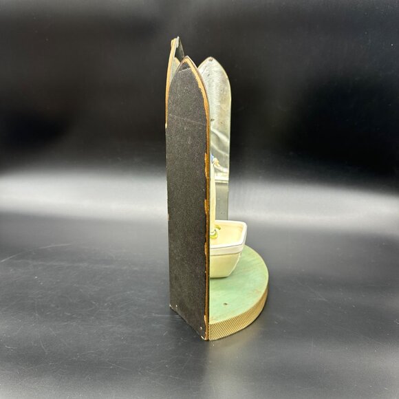 Vintage Holy Water Font Mother Mary Statue 1930s Mirrored Figurine Catholic - Picture 5 of 14